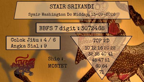 SYAIR SRIKANDI - Syair Washington Dc Midday