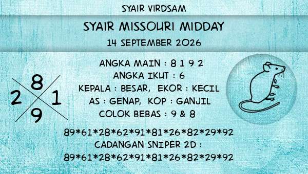 Syair Virdsam - Syair Missouri Midday