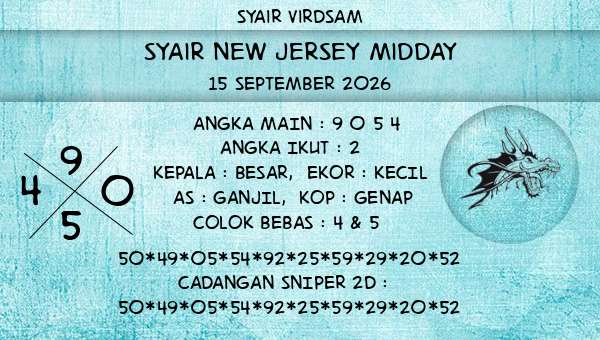 Syair Virdsam - Syair New Jersey Midday