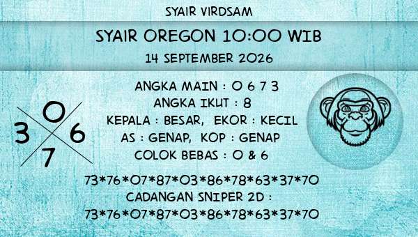 Syair Virdsam - Syair Oregon 10:00 WIB