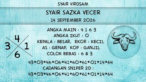 Syair Virdsam - Syair Sazka Vecer