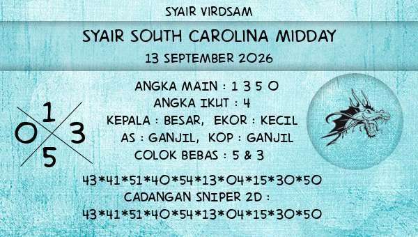 Syair Virdsam - Syair South Carolina Midday