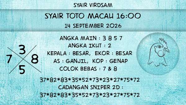 Syair Virdsam - Syair Toto Macau 16:00
