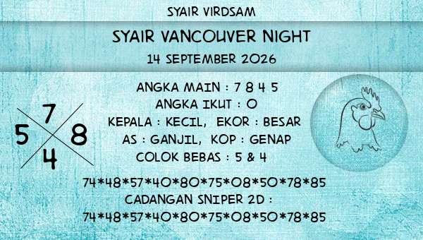 Syair Virdsam - Syair Vancouver Night