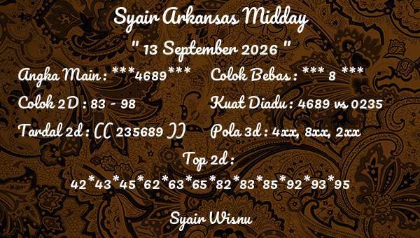 Syair Wisnu - Syair Arkansas Midday