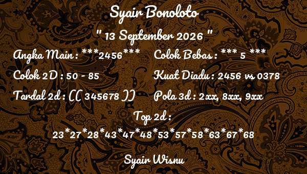 Syair Wisnu - Syair Bonoloto