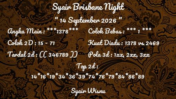 Syair Wisnu - Syair Brisbane Night