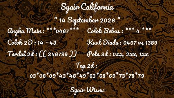 Syair Wisnu - Syair California