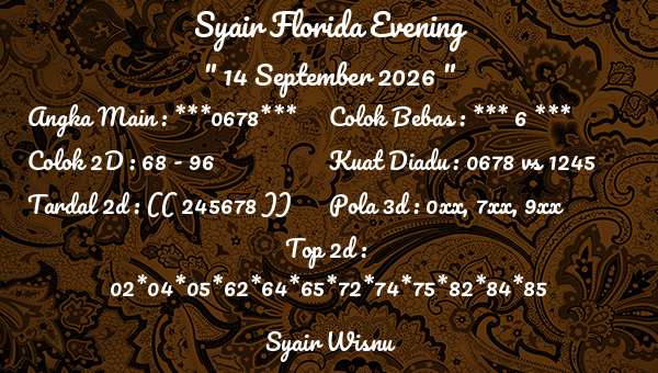 Syair Wisnu - Syair Florida Evening