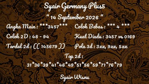Syair Wisnu - Syair Germany Plus5