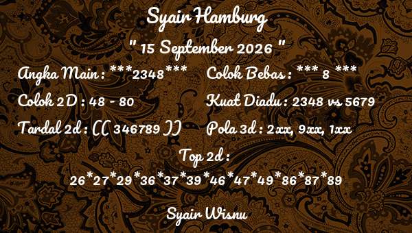 Syair Wisnu - Syair Hamburg