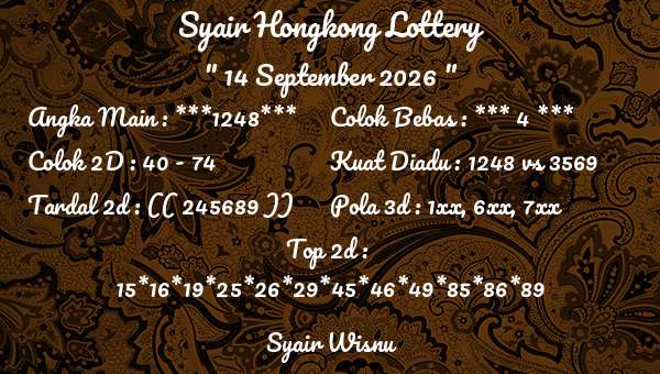 Syair Wisnu - Syair Hongkong Lottery