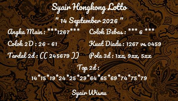 Syair Wisnu - Syair Hongkong Lotto