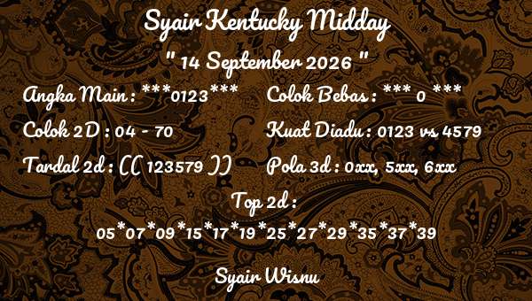 Syair Wisnu - Syair Kentucky Midday