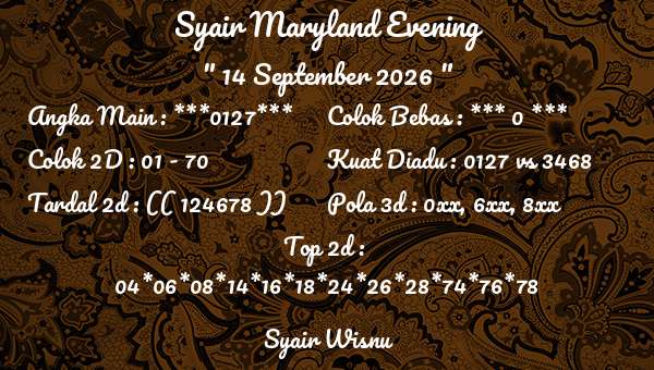 Syair Wisnu - Syair Maryland Evening