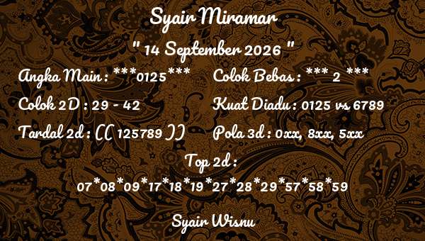 Syair Wisnu - Syair Miramar