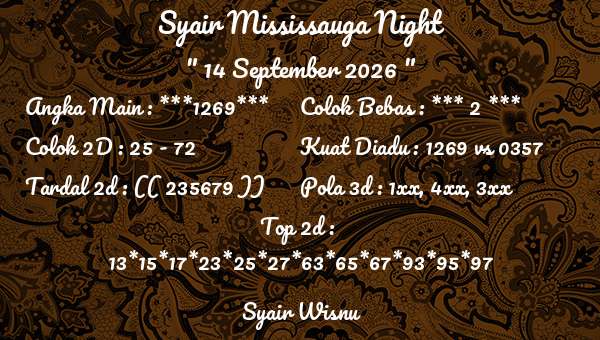 Syair Wisnu - Syair Mississauga Night