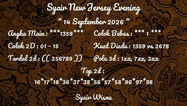 Syair Wisnu - Syair New Jersey Evening