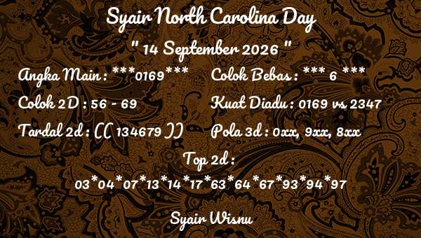 Syair Wisnu - Syair North Carolina Day
