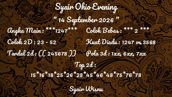 Syair Wisnu - Syair Ohio Evening