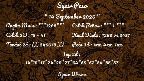 Syair Wisnu - Syair Pcso