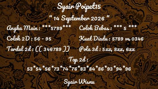 Syair Wisnu - Syair Poipet15
