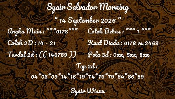 Syair Wisnu - Syair Salvador Morning