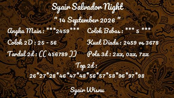 Syair Wisnu - Syair Salvador Night