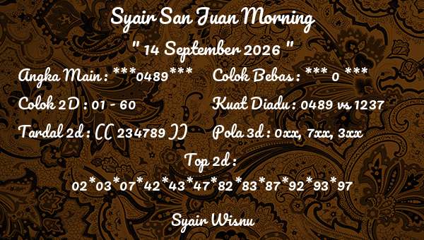 Syair Wisnu - Syair San Juan Morning