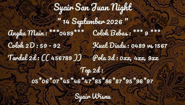 Syair Wisnu - Syair San Juan Night