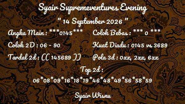 Syair Wisnu - Syair Supremeventures Evening