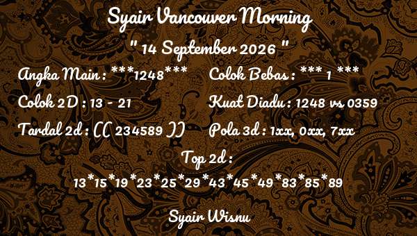 Syair Wisnu - Syair Vancouver Morning