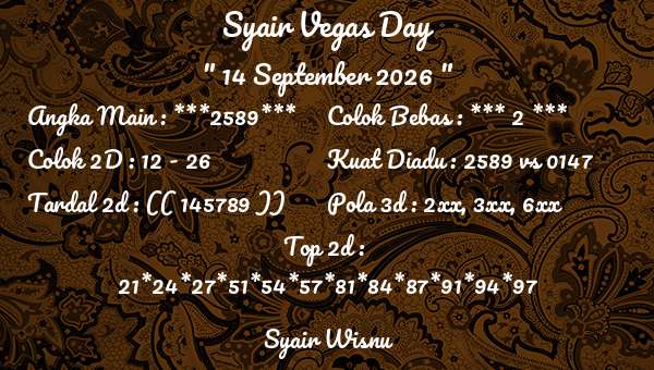 Syair Wisnu - Syair Vegas Day