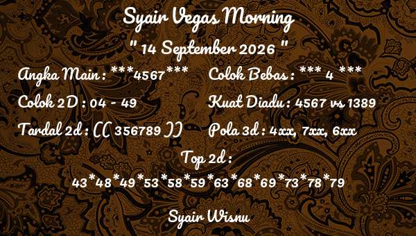 Syair Wisnu - Syair Vegas Morning