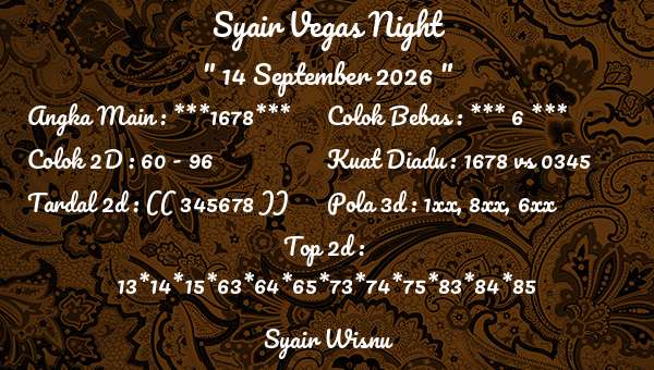 Syair Wisnu - Syair Vegas Night