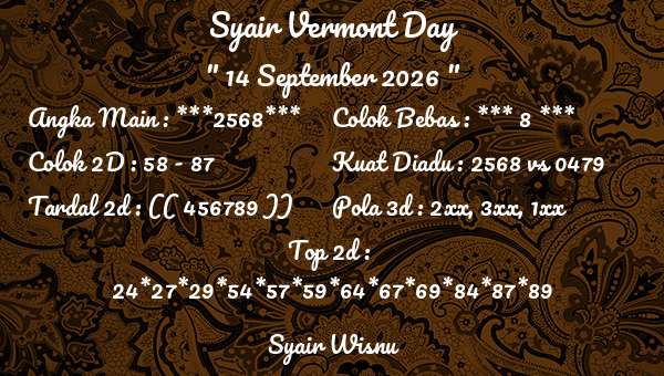 Syair Wisnu - Syair Vermont Day
