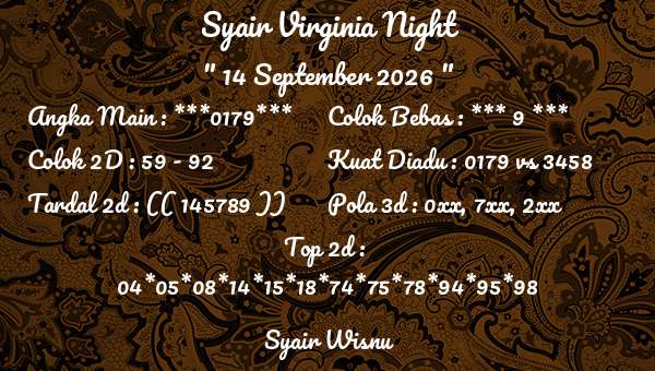 Syair Wisnu - Syair Virginia Night