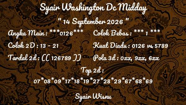 Syair Wisnu - Syair Washington Dc Midday